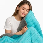 10 Lbs 48&APOS;&APOS; X 72&APOS;&APOS;, Weighted Blanket With Turquoise Cover. Fixed Price $95.11.