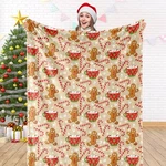 Jarthenaamcs Christmas Fuzzy Gingerbread Man Candy Cane Throw Blanket.... Fixed Price $28.27.