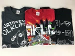 Lot Of 3 T-shirts Northwest Folklife Festival + Batman / Superman Size. Fixed Price $39.00.