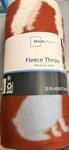 Mainstays Fleece Throw Blanket Animal Print Rust White 50X60IN. Fixed Price $8.00.