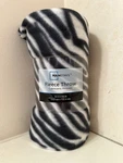 Mainstays Zebra Fleece Throw 50IN X 60IN. Fixed Price $15.99.