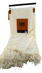 New Frye 50"X70" Chenille Fringe Ivory White Luxurious Soft Throw Blanket. Fixed Price $54.99.