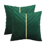 Tosleo Green Pillow Covers 18X18 Inch Pack 2 With Gold Leather Soft Velvet.... Fixed Price $23.82.
