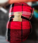 Victorias Secret Plush Sherpa Cozy Fleece Throw Blanket Red Plaid Holiday 50X60. Fixed Price $39.99.