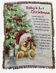 Baby First Christmas Tapestry Throw Blanket Collections Etc. Bear 35 X 48. Fixed Price $39.99.