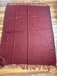 Pottery Barn Herringbone Throw Blanket Butgundy 50 X 62 Acrylic Fringe Soft. Fixed Price $34.97.