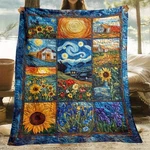 Van Gogh Starry Night & Sunflowers Flannel Throw Blanket. Fixed Price $20.99.