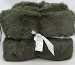 Pottery Barn Faux Fur Mink Throw Blanket 60 80 Loden Green. Fixed Price $214.95.