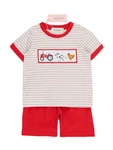 Nwt Marie Nicole Boys Farm Shorts Set Size 5 Embroidered Tractor Cow Chicken. Fixed Price $17.99.