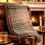 Ralph Lauren Home Double Rrl Cashmere Lambswool Plaid Pattern Throw Blanket. Fixed Price $875.00.