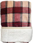 Cuddle Duds Khaki Tan & Red Plaid Fleece Micro Plush Faux Fur Throw Blanket. Fixed Price $44.88.