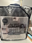 Plush Flannel Printed Blanket, By Cozy Home, King Size. Fixed Price $39.99.