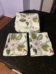 Eikei Magnolia King Duvet Cover & 2 Shams 100% Cotton 3 Piece Vguc. Fixed Price $69.95.
