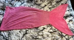 Fuzzy Soft Pink Justice Mermaid Tail Blanket / Snuggie With Shimmering Scales. Fixed Price $23.00.