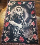 Woven Jerry Garcia Grateful Dead Blanket Throw Vintage Tapestry 43" X 65". Fixed Price $82.00.