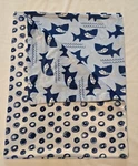 Sl Home Fashion Blue White Shark Swirl Polka Dot Baby Blanket Reversible Circle. Fixed Price $68.00.