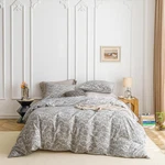 Susybao Grey Paisley Duvet Cover King 100 Cotton 3 Pcs Set Vintage Boho Flo.... Fixed Price $111.16.