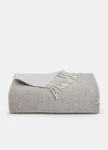 New Vince Fringed Wool Marl Blanket Grey/cream 68" X 58.25" #SC58. Fixed Price $159.99.