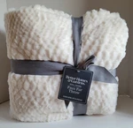 Better Homes & Gardens Faux Fur Throw Blanket 50"X60" - Cream White. Fixed Price $25.00.