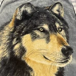 The Northwest Wolf Cold Stare Soft Throw Blanket Signed Smith 60X49" 2017. Fixed Price $21.47.