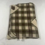 Woolrich Fleece Throw Blanket Green Brown Plaid Moose Pine Cabin Lodge 69X48. Fixed Price $25.49.