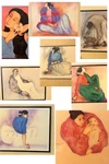 Rc Gorman Ceramic Tile Art Print 8X8 Navajo Vibrant Color Women Native American. Fixed Price $34.00.