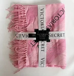 Victoria's Secret Logo Pink Ultrasoft Fringe Geometric Scarf Blanket 82X12. Fixed Price $29.99.