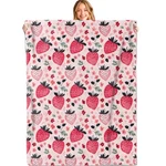 Miepos Strawberry Throw BLANKET,50X60IN,SOFT,LIGHTWEIGHT Flannel,sweet Fruit .... Fixed Price $57.61.