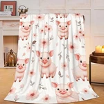 Pink Pig Animal Throw Blanket Super Soft Fluffy Fleece Flannel 50X40 Inch. Fixed Price $33.51.