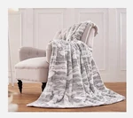 H216898 Dennis Basso 60" 70" Faux Fur Oversized Throw Grey Chinchilla. Fixed Price $49.95.