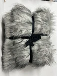 West Elm Faux Fur Brushed Tips Throw Pearl Gray 47"X60" New Without Tag. Fixed Price $74.00.
