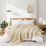 Hotel Oversized Bed Blanket Jacquard Strip Satin Edge, King Queen Comforter. Fixed Price $71.99.
