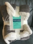 Wayland Square Plush & Sherpa Throw Blanket 50" X 60" Dark Gray White - New. Fixed Price $29.95.