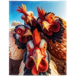 Rstick Roosters Blanket Animals Selfie Funny Chicken Fleece Soft Fuzz.... Fixed Price $42.14.