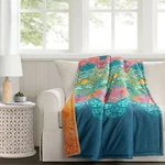 Lush Decor Boho Chic Reversible Throw Blanket, 60" X 50", Turquoise &navy. Fixed Price $59.27.