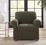 Chair Slipcover With Cushion (2 - Olive) Sure Fit Stretch Pique. Fixed Price $32.00.