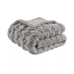 Madison Park Ruched Faux Fur Sofa Throw Blanket Gray 50X60 Oeko-tex. Fixed Price $19.99.