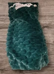 Lucky Brand Faux Rabbit Fur Throw Blanket 50X70 Emerald Green. Fixed Price $80.00.