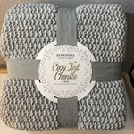 Berkshire Blanket Throw Textured Brand New Cozy Knit Chenille 50X70 Gray/jade. Fixed Price $64.44.