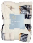 Wayland Sherpa Plaid Plush Blanket Throw Warm Soft Luxury Blue Black Red 50X60. Fixed Price $39.99.