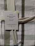 Threshold Full/queen Brushed Cotton Blanket Green Plaid 100%. Fixed Price $24.95.
