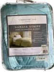 Charter Club Damask Down Alternative Blue Stripe Blanket 66" X 92" Polyester New. Fixed Price $100.00.