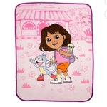 Nickelodeon Dora The Explorer Silky Soft Throw Blanket 40X50 Pink Fleece. Fixed Price $30.00.