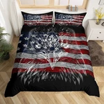 Homewish American Flag And Dark Eagle Pattern Comforter Cover Set (no Comfort.... Fixed Price $55.61.