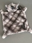 Demdaco Plush Koala Bear Rattle Baby Blanket Toy Knots Knotted Plaid Gray Fur. Fixed Price $29.99.