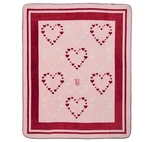 Victoria's Secret Sherpa Fleece Blanket Hearts Pink Throw Valentines Day 50"X60". Fixed Price $36.75.