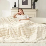 Best Cozy Bliss Fluffy Faux Fur Throw Blanket For Couch,warm Soft Cream White. Fixed Price $46.55.