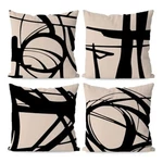 Black And Modern Abstract Neutral Art Throw 18" X (pack Of 2) BEIGE3. Fixed Price $17.07.