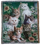 Ez.enjoy Garden Cat Flower Woven Tapestry Throw Blanket Wall Hanging Art Handicr. Fixed Price $44.52.