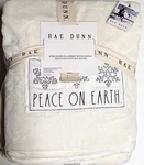 Rae Dunn Peace On Earth Ivory Cream Bed Blanket Christmas Queen New. Fixed Price $59.99.
